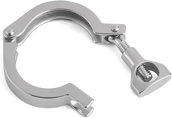 Stainless Steel 304 Heavy-Duty Single Pin Tri-Clamp with Wing Nut and Silicone Gasket， Design for Ferrule TC(2" Tri-clamp+Silicone Gasket) (2 Inch Tri clamp Size: 10 Pack)