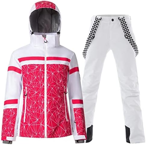 Women's Ski Jackets and Pants Set Windproof Waterproof Insulated Snowsuit Winter Warm Snowboarding Snow Coat
