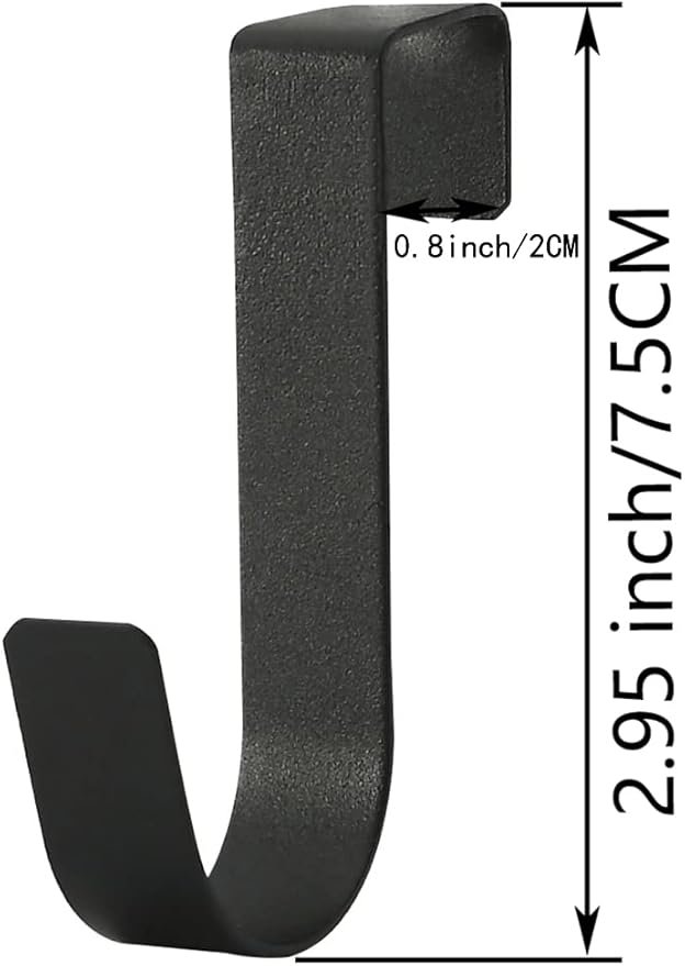 eywlwaar Over The Cabinet Door Single Hooks 10 Pack (10P-Black)