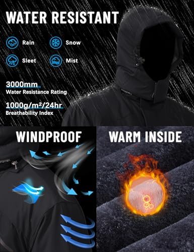 TACVASEN Men's Winter Skiing Jackets Waterproof Thermal Snowboard Coats
