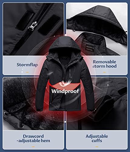 Men's Mountain Waterproof Ski Jacket - Windproof Snowboarding Warm Winter Coat Raincoat