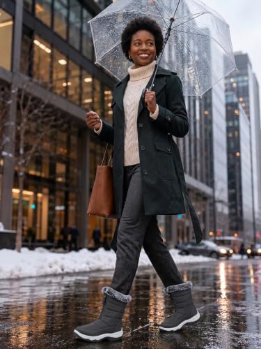 TEMOFON Winter Snow Boots for Women: WaterProof Warm Fur Lined Ankle Boot