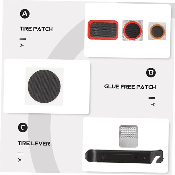 Tubeless Tire Repair Kit 52pcs Bike Tube Repair Patch Kit Tire Lever Bicycle Patch for Road Bikes
