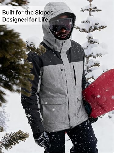 Men's Winter Waterproof Ski Snow Jacket with Hood