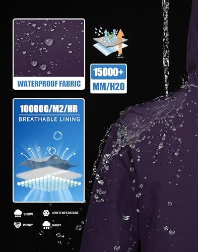 Pionner Camp Women's Ski Jacket 15k Waterproof Insulated Winter Snow Coat Rain Jacket for Skiing Snowboarding Hiking