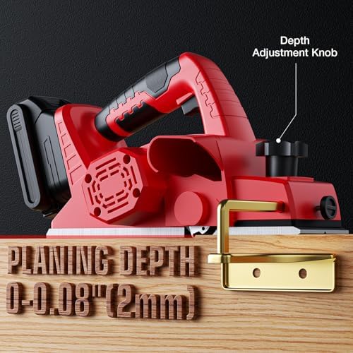 Cordless Planer Compatible with Milwaukee 18V Battery 3-1/4" Wid 2mm Dep