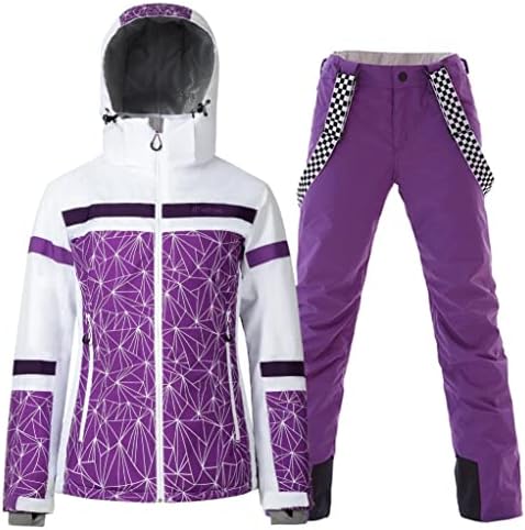 Women's Ski Jackets and Pants Set Windproof Waterproof Insulated Snowsuit Winter Warm Snowboarding Snow Coat