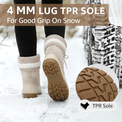 STQ Women's Duck Boots Waterproof Winter Snow Boot