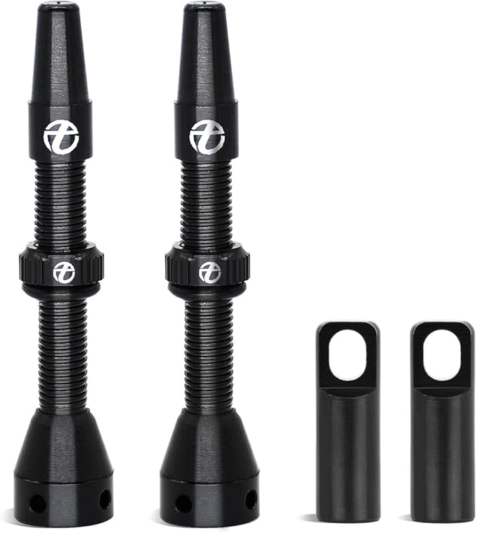 Thinvik Presta Tubeless Valve Stem 44/48/65/70/85mm,Super Light Alloy Presta Tubeless Valve Stem Kit for Tubeless Tires-2 Tubeless Valve Stem (with Aluminum Alloy Valve Cap) + Valve Core Removal Tool