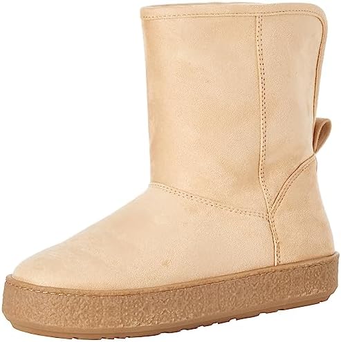 Amazon Essentials Women's Faux Fur Lined Shearling Boots, Pull-On Design