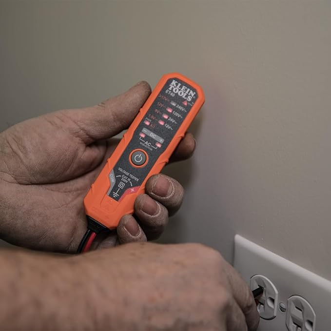 Electrical Tester Kit with AC/DC Voltage Tester, Receptacle Tester and 5-in-1 Screwdriver/Nut Driver, 3-Piece