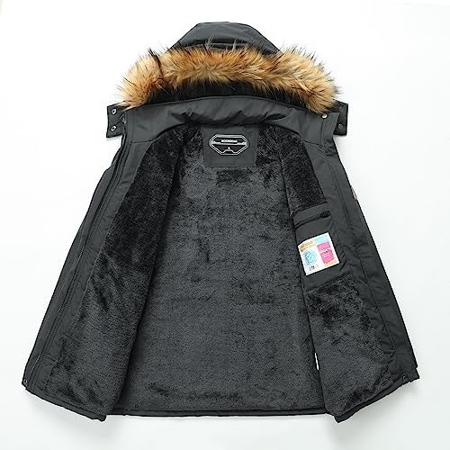MOERDENG Women's Waterproof Ski Jacket Winter Warm Hooded Snow Coat