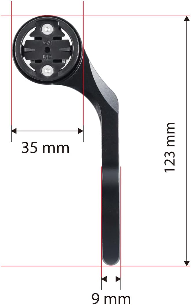 Bike Mount, Out Front Aluminum Bicycle Computer Mount for Garmin Edge 200,500,510,800,810,1000 GPS, Black