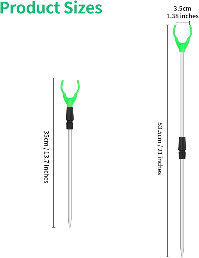 Fishing Rod Holder for Ground: 6pcs Extendable Telescopic Fishing Pole Holders for Bank Ground Sand with 12 Alarm Bells
