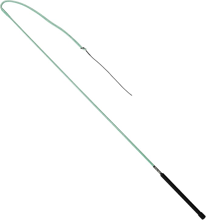 Weaver Equine 50" Stock Whip Horse Training Whip With Comfort Grip Rubber Handle, Horse Control, Show Ring Competition Accessory, ‎Green/White