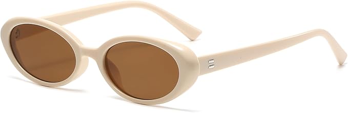 Retro Oval Sunglasses for Women Men Fashion Small Oval Sunglasses 90s Vintage Shades