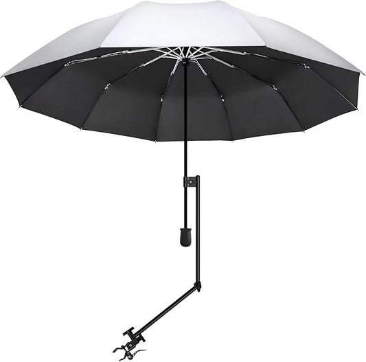 UPF 50+ Beach Umbrella with Adjustable Universal Clamp