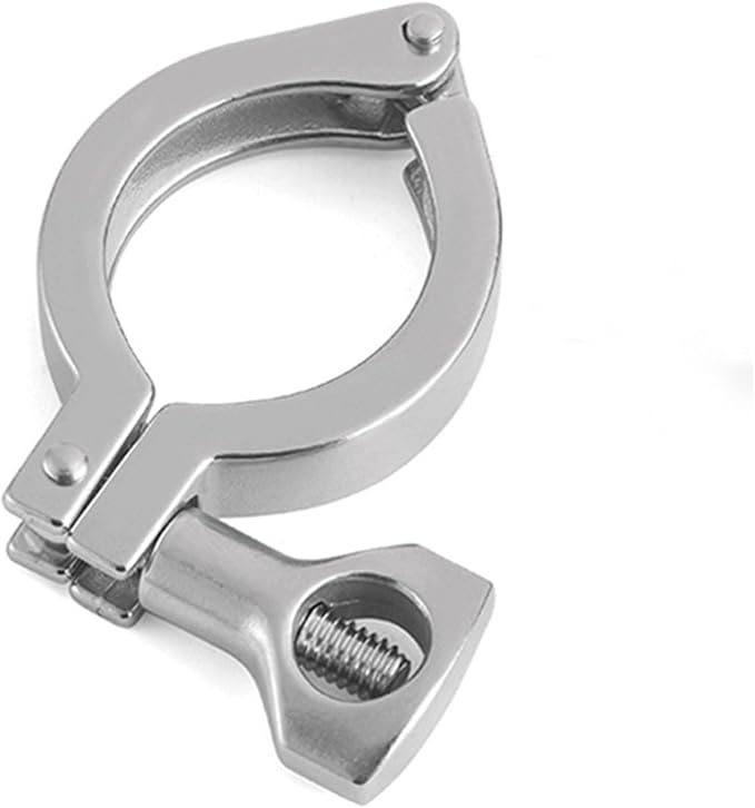 Stainless Steel 304 Heavy-Duty Single Pin Tri-Clamp with Wing Nut and Silicone Gasket， Design for Ferrule TC(4" Tri-clamp+Silicone Gasket) (4 Inch Tri clamp Size: 10 Pack)