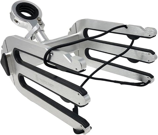 Monster Tower Wakeboard Rack - Quick Release Retractable Mount, Universal Fit for Wakeboard Towers, 360 Degree Rotation, Rubber Bumper, Shock Cord