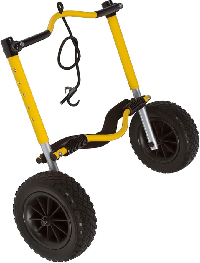Suspenz Kayak Canoe Transport Cart, XL END Carrier Trolley with Airless Wheels, Yellow (22-0099)