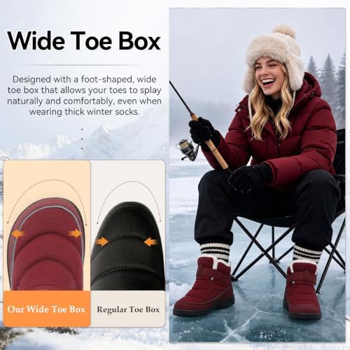 XIHALOOK Womens Snow Boots Winter Waterproof Mid-Calf Boots