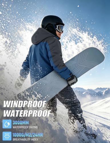 MAGCOMSEN Men's Winter Coats Water Resistant Ski Snow Jacket Warm Fleece Jacket Parka Raincoats With Hood Multi-Pockets