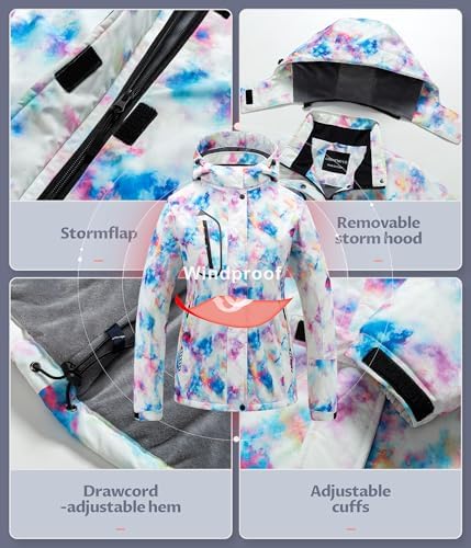 Women's Mountain Waterproof Ski Jacket Windproof Snowboarding Jacket Warm Winter Coat Raincoat