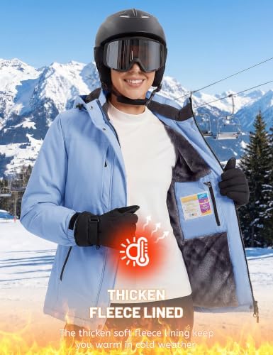 TACVASEN Women's Snow Ski Jacket Winter Warm Fleece Coat with Hood