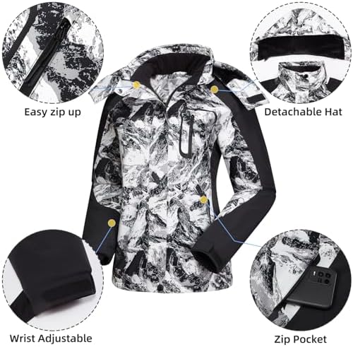 CAMEL CROWN Women's Ski Jacket Winter Snow Coat Waterproof Female Jackets