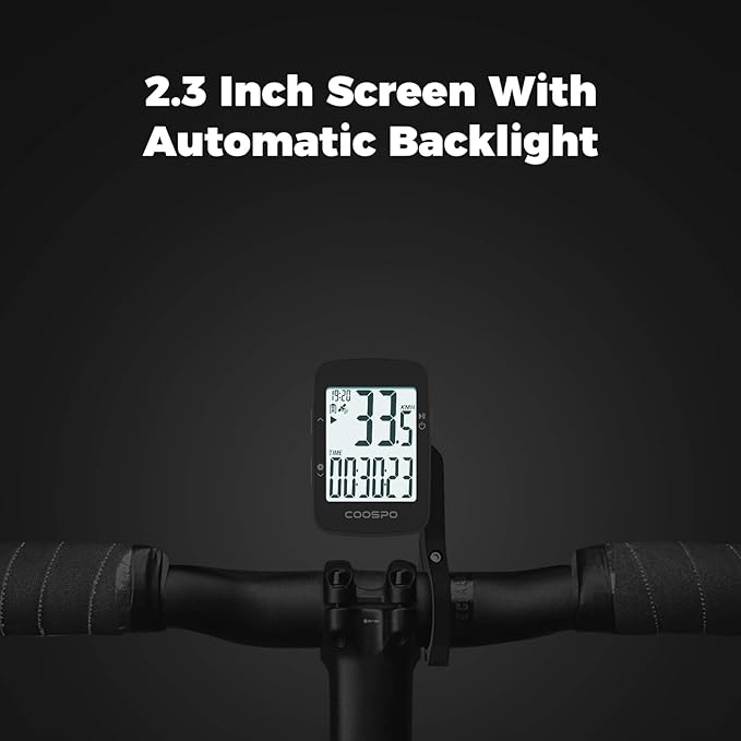 COOSPO BC26 Cycling Computer for Road Bikes, Wireless GPS Bike Computer for Entry Level Rider, GPS Bicycle Speedometer Odometer Wireless Cycling Computer with Automatic Backlight