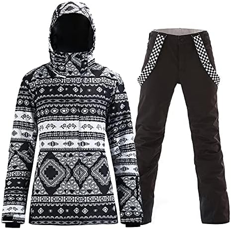 Women's Ski Jackets and Pants Set Windproof Waterproof Insulated Snowsuit Winter Warm Snowboarding Snow Coat