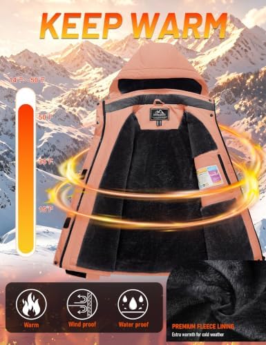 MAGCOMSEN Winter Coats for Women Ski Jackets Snow Waterproof Warm Rain Coat