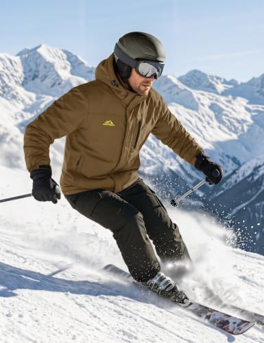 MAGCOMSEN Men's Winter Ski Jacket Waterproof Snow Fleece Lined Warm Coats
