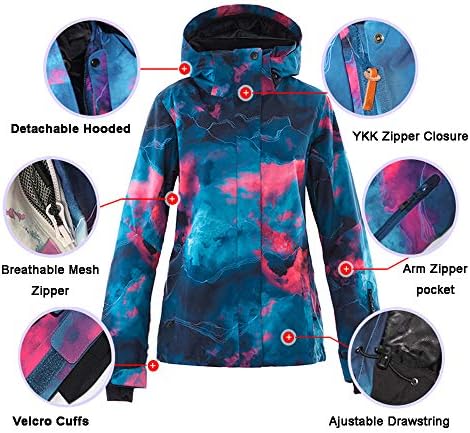 Women's Ski Jackets and Pants Set Windproof Waterproof Insulated Snowsuit Winter Warm Snowboarding Snow Coat