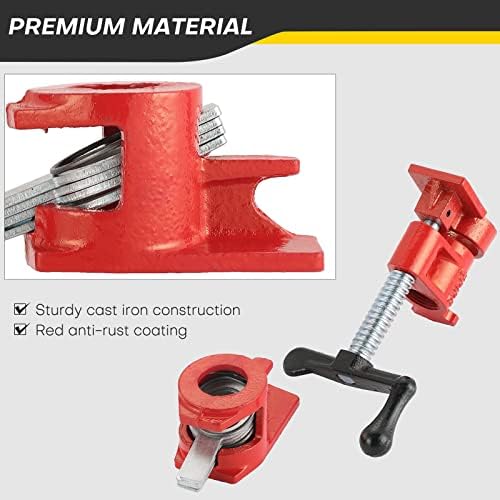 8 Pack 3/4" Wood Gluing Pipe Clamp Set, Pipe Clamps for Woodworking