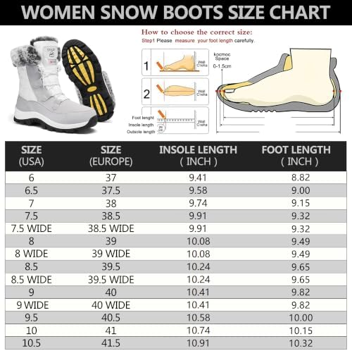 EARLDE Women's Snow Boots Waterproof Mid-Calf Winter Boots