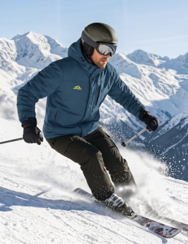 MAGCOMSEN Men's Winter Ski Jacket Waterproof Snow Fleece Lined Warm Coats