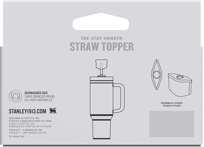 Stanley Quencher Stay Smooth Anti-Pucker Straw Topper 2-Pack | Ergonomic Sip Through Straw Cap for Tumbler with Handle | Silicone Accessory for Drinking Cup | BPA-Free