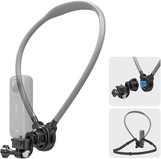 Magnetic Neck Mount for Action Camera, Quick Release Chest Holder Mount for Hands-Free POV/Vlog with Adjustable Chest Strap for Insta360 X5/X4/X3, Gopro 13/12/11, DJI Action 6/5pro/4, Nano and More