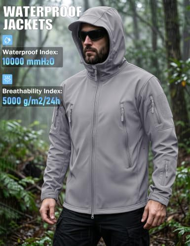 MAGCOMSEN Men's Jackets Tactical Winter Waterproof Softshell Rain Coat