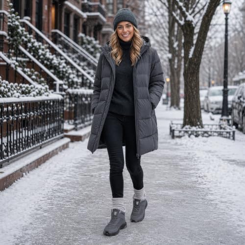 SHIBEVER Snow Boots Women Warm: Winter Fur Lined Ankle Booties