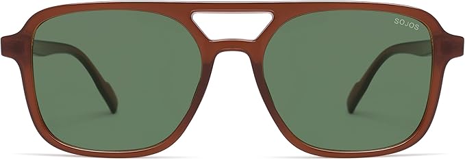 SOJOS レトロ アビエイター サングラス レディース メンズ トレンディ 長方形 レディース メンズ シェード サングラス SJ2202