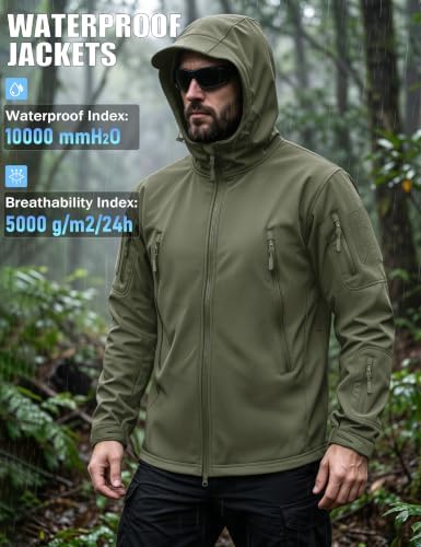 MAGCOMSEN Men's Jackets Tactical Winter Waterproof Softshell Rain Coat
