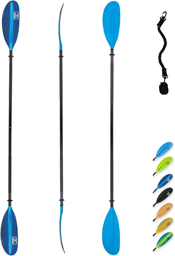 OCEANBROAD カヤックパドル 86インチ/218cm、90.5インチ/230cm、95インチ/241cm 合金シャフト カヤックボート カヌー用オール（パドルリーシュ付き）