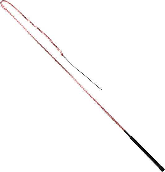 Weaver Equine 50" Stock Whip Horse Training Whip with Comfort Grip Rubber Handle, Horse Control, Show Ring Competition Accessory, Red/White