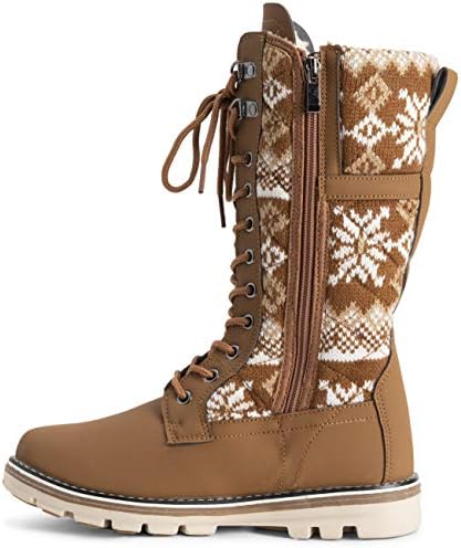POLAR Womens Faux Fur Warm Thermal Waterproof Outdoor Walking Snow Winter Rubber Sole Calf Boots