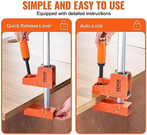 VEVOR 50" Parallel Bar Clamp Set, 1100 lbs Load Limit, 2-Pack