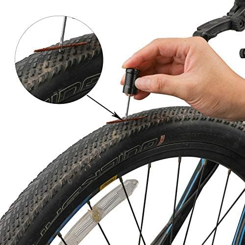 Oumers Tubeless Bike Tire Repair Tool Kit, Bike Tire Punctures with 5PCS Bacon Strips Plus Insertion Tool Tire Repair Fork Reamer