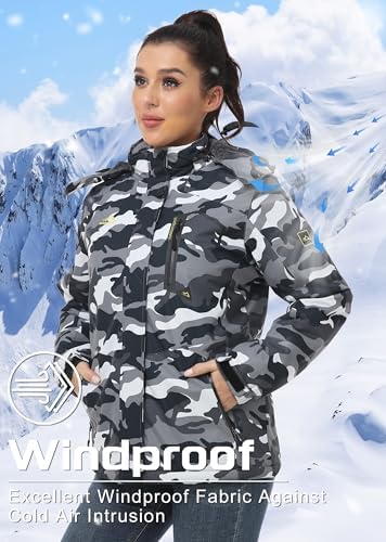 TACVASEN Women's Winter Coats Waterproof Snow Ski Jacket Warm Fleece
