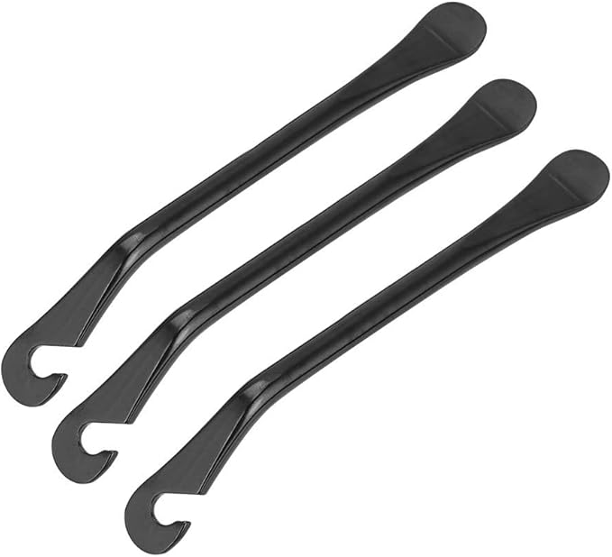 Tire Lever, 3pcs Bike Tyre Repair Tool compatible with MTB and Road Bike, High Dense Carbon Steel, Black